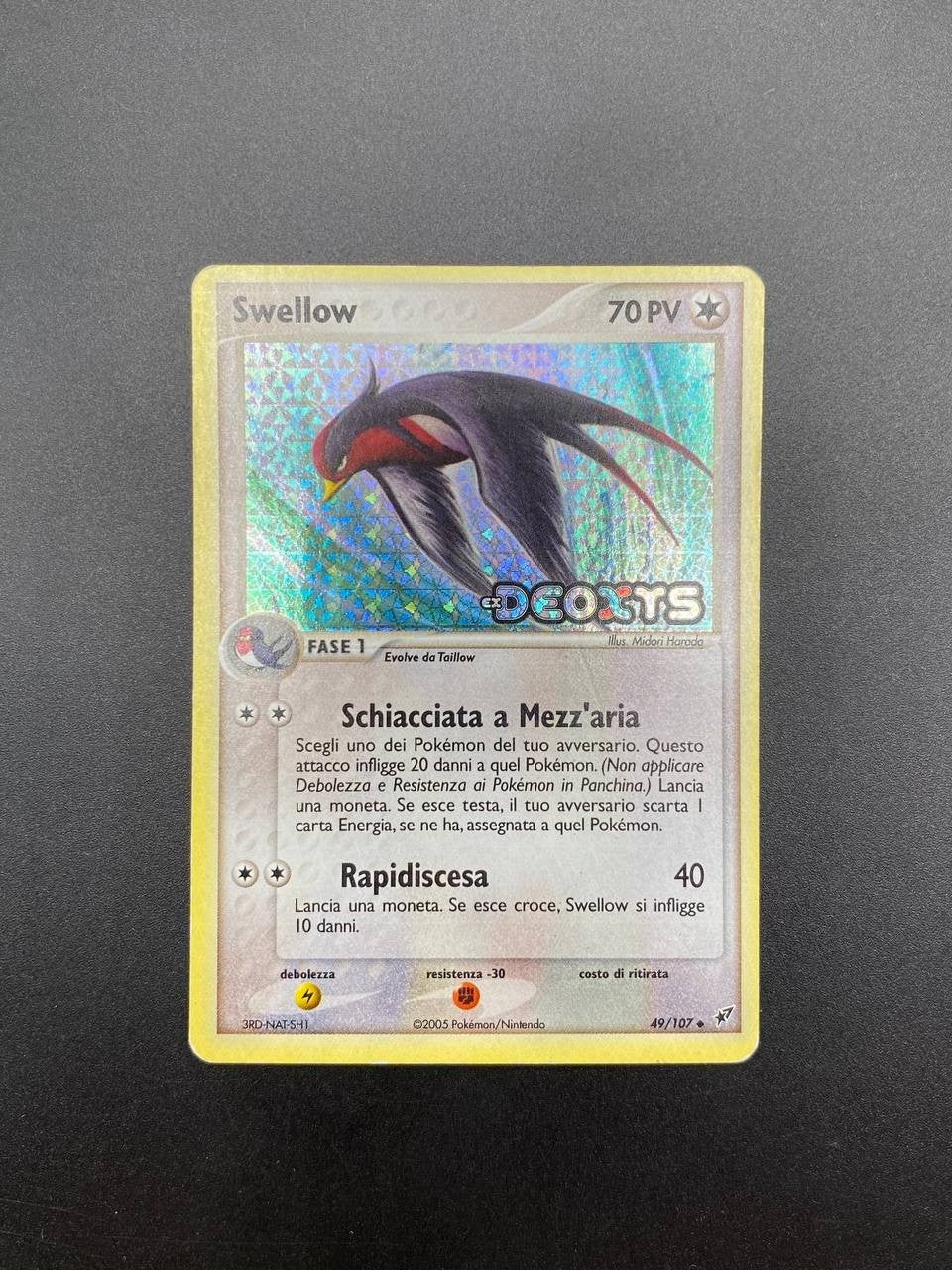 Carta Pokemon Swellow 49/107 EX Deoxys Reverse Stamped good Italiano Vintage
