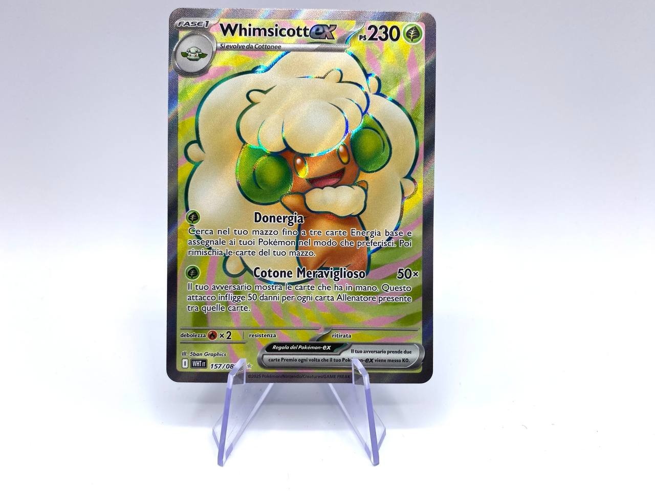 Carta Pokemon Whimsicott Ex 157/086 set Fuoco Bianco WHT Italiano Near Mint