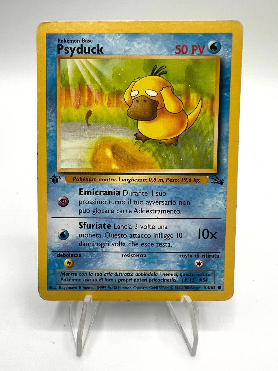 Carta Pokemon Psyduck 1 Edizione 53/62 Italiano set Fossil FO Played Vintage