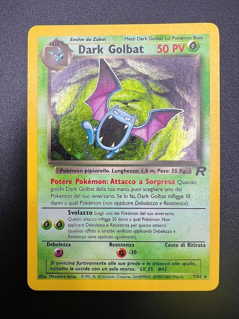 carta Pokémon Dark Golbat tr 7/82 Team Rocket italiano excellent unlimied holo