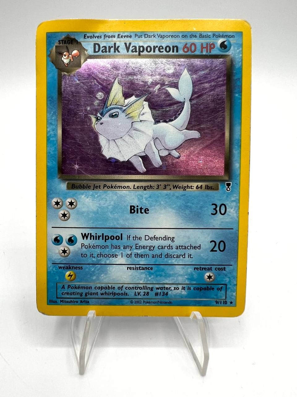 Carta pokemon Dark Vaporeon 9/110 Legendary Collection Holo ENG poor Vintage