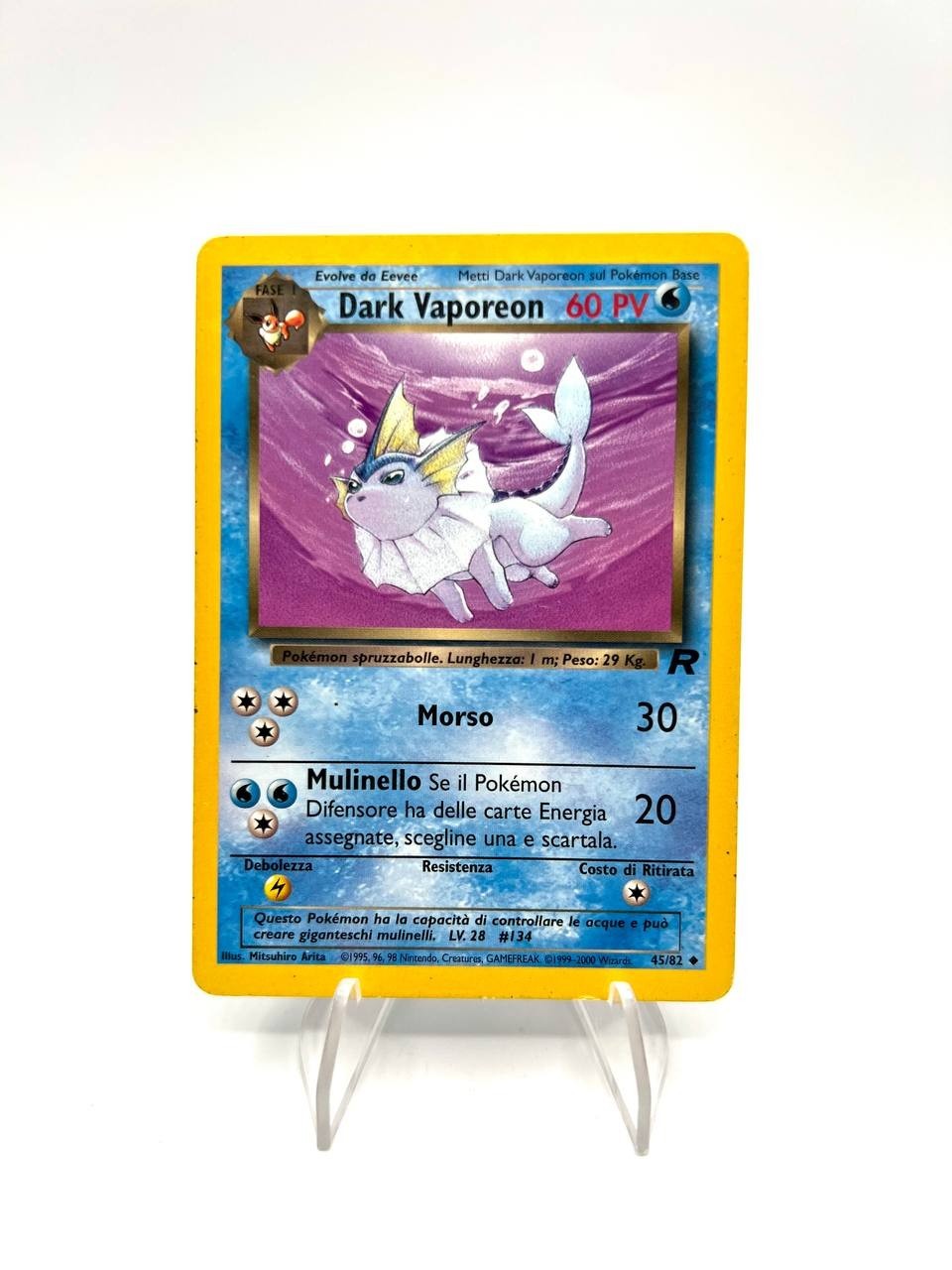 Carta Pokemon Dark Vaporeon set Team Rocket 45/82 Italiano Good Vintage no holo