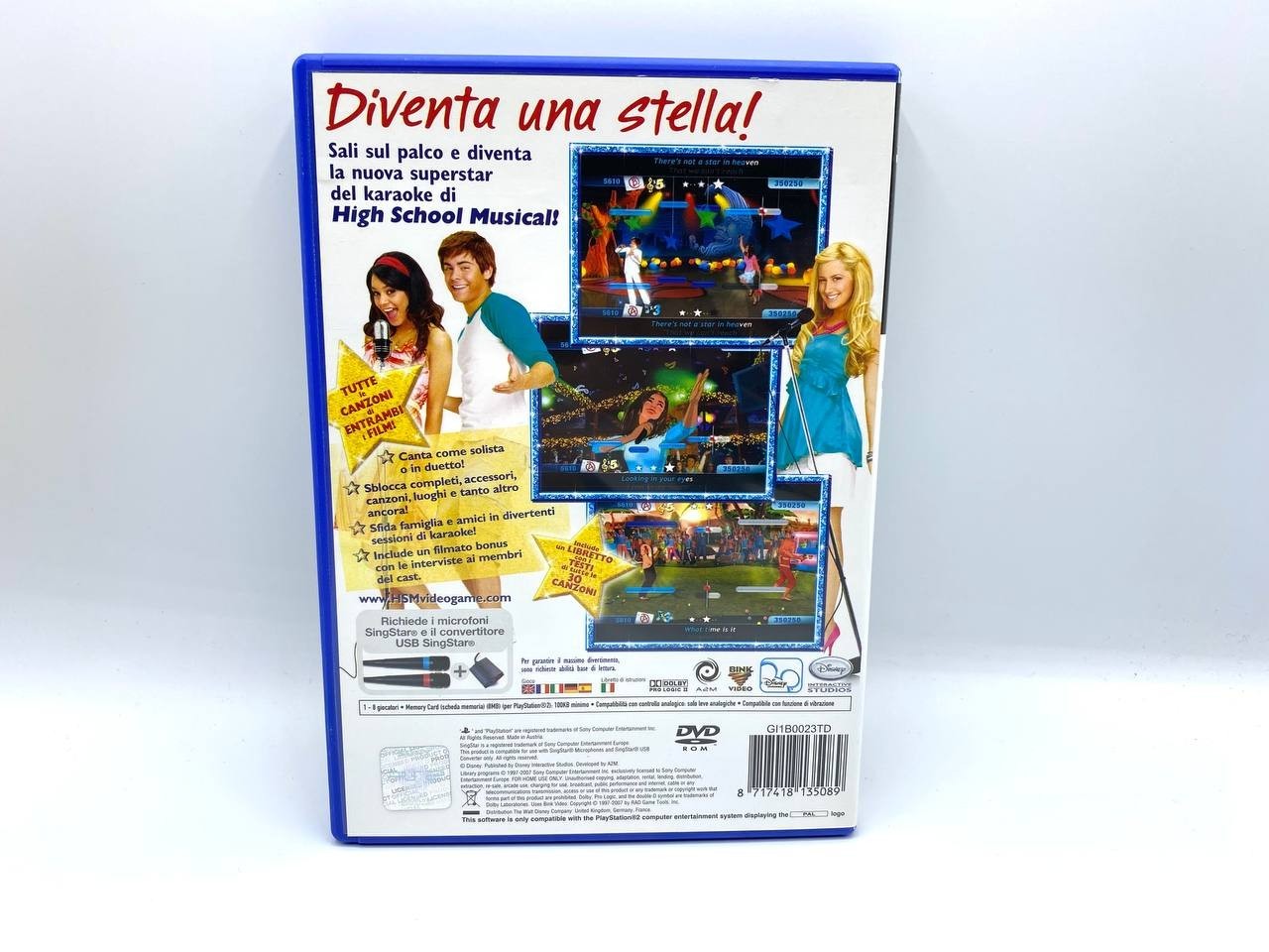 Disney High School Musical: Sing it! PS2 Sony Playstation Singstar Completo ITA