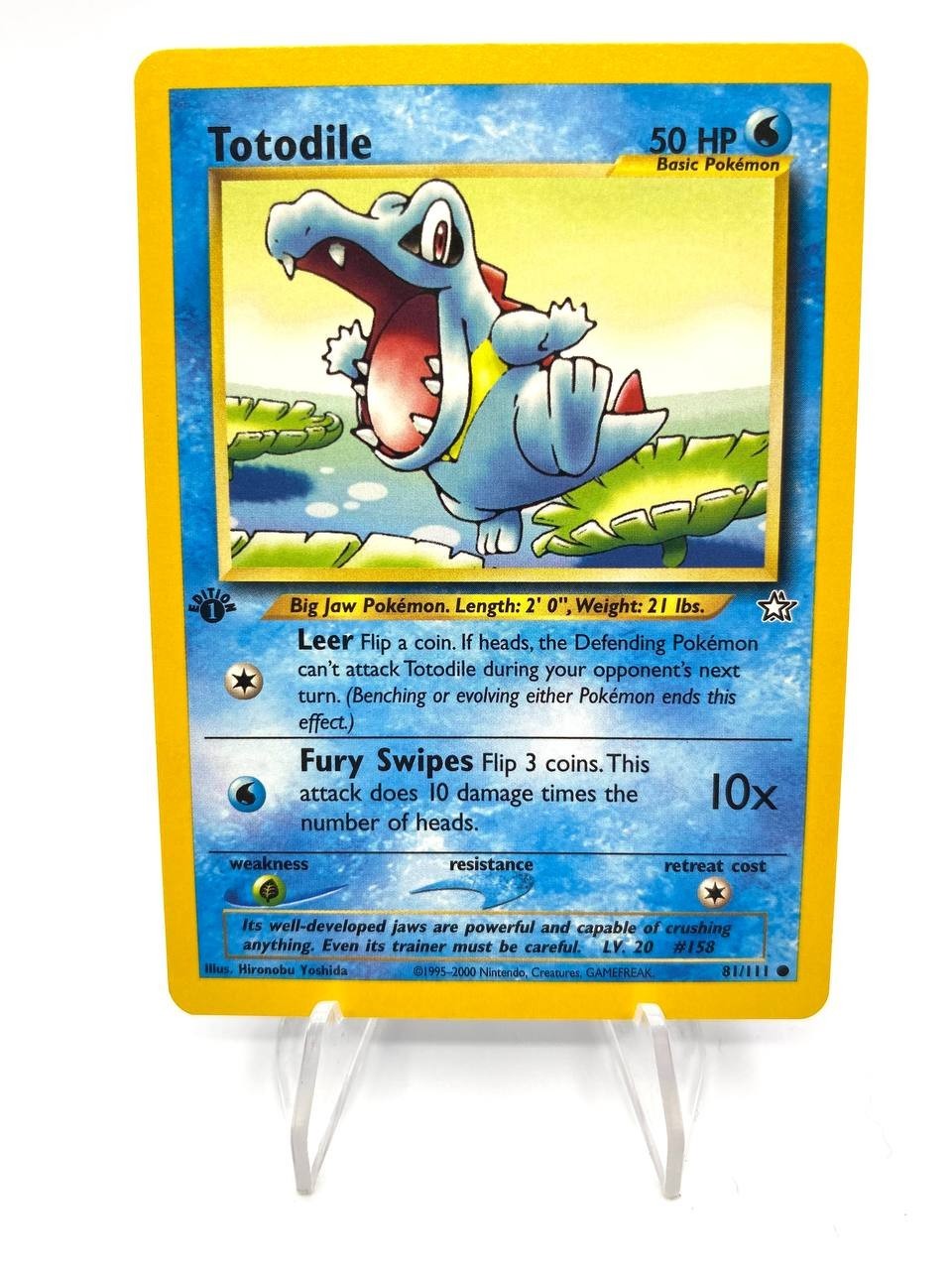 Carta Pokemon Totodile 81/111 set Neo Genesis 1st Edition ENG Excellent Vintage
