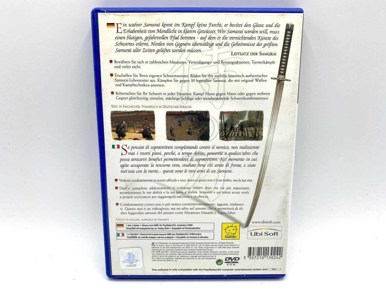 SWORD OF THE SAMURAI PS2 PAL SONY PLAYSTATION 2 ITALIANO ITA COMPLETO FUNZIONANT