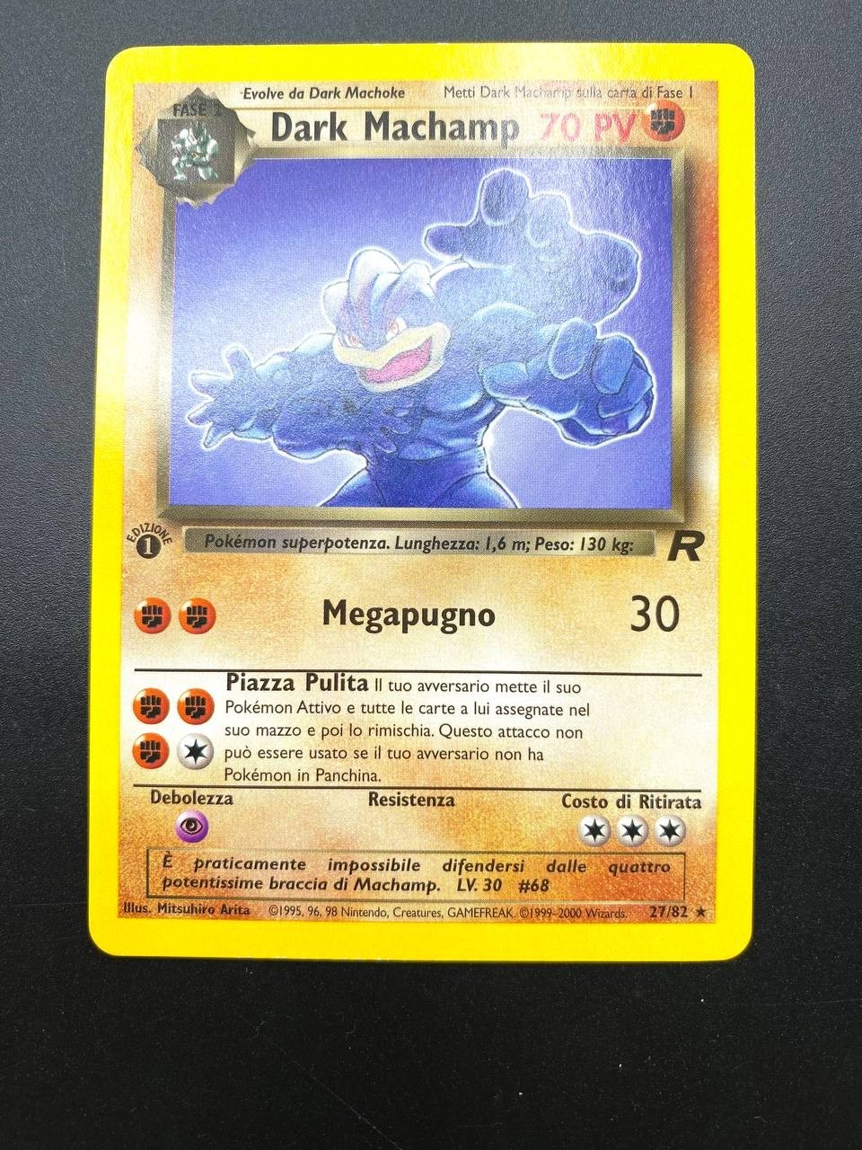 Carta Pokemon Dark Machamp 27/82 Team Rocket 1a Edizione Italiano Near mint