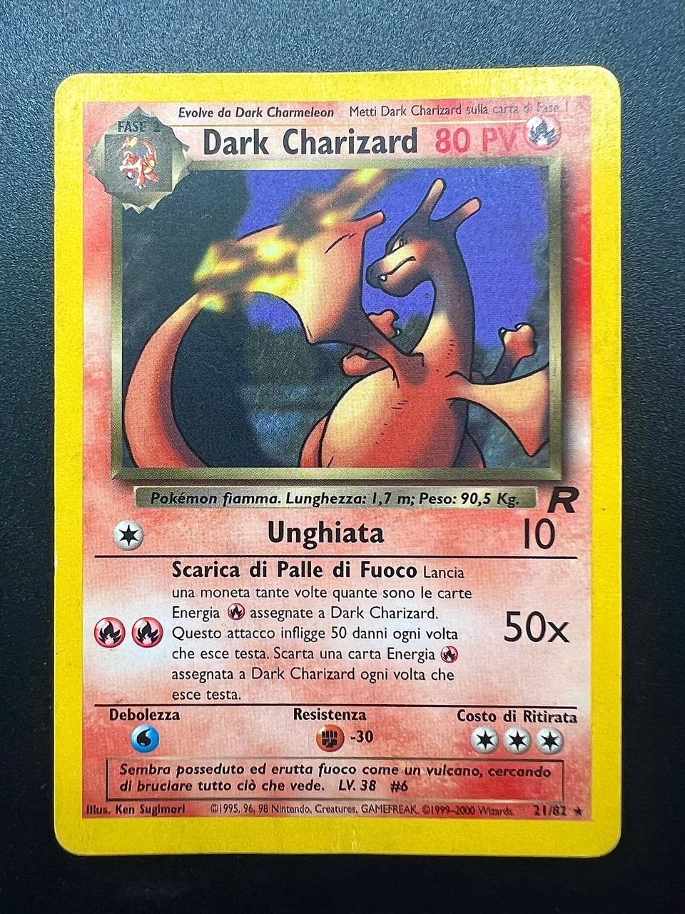 Carta pokemon Dark Charizard 21/82 Italiano no holo Vintage TM Team Rocket Good