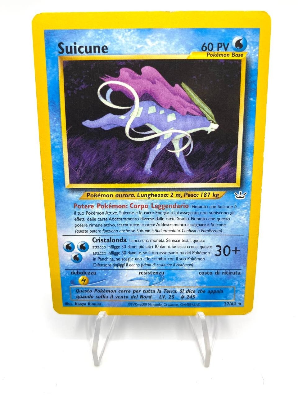 Carta pokemon Suicune 27/64 set Neo Revelation Vintage no Holo Italiano Good