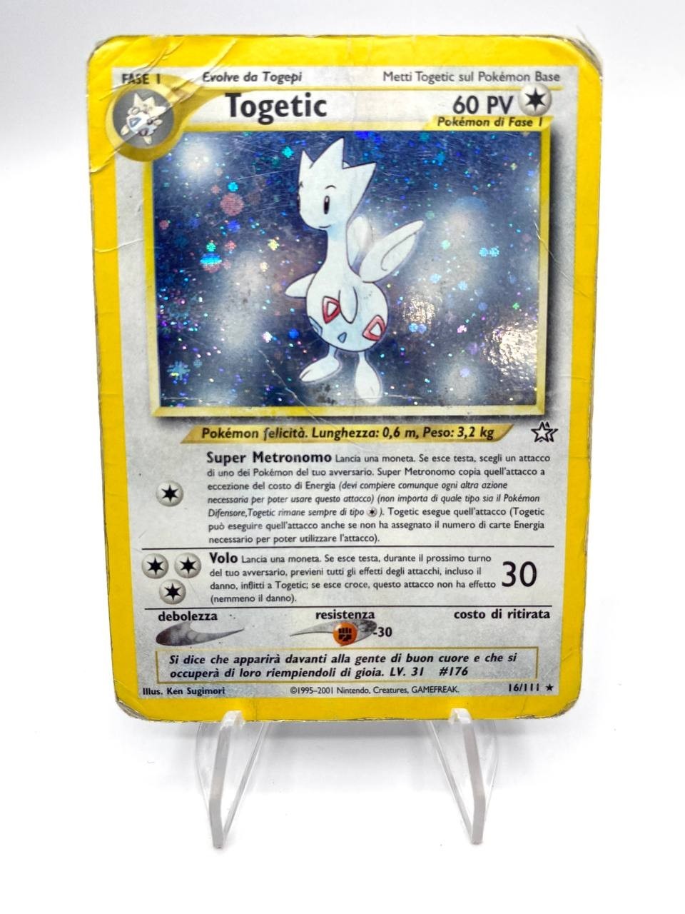 Carta Pokémon set Neo Genesis Togetic 16/111 Holo Vintage Poor Inked Italiano