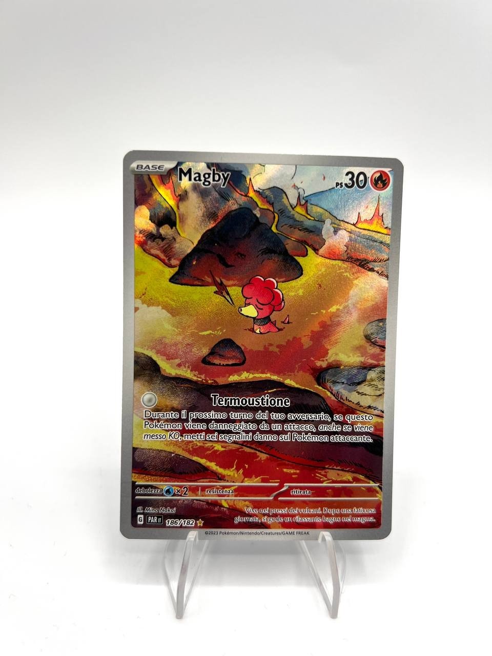 Carta pokemon 186-182 Magby PAR set Paradosso Temporale Italiano NM Holo