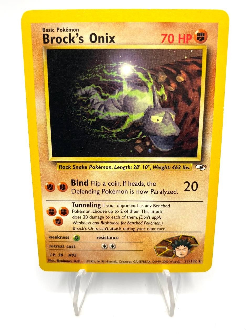 Brock's Onix 21/132 carta Pokémon set Gym Heroes No holo Excellent Inglese ENG