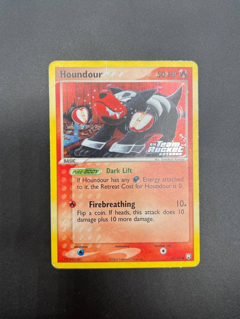Carta pokemon Houndour 60/109 Team Rocket Returns Stamped Inglese Vintage EXC
