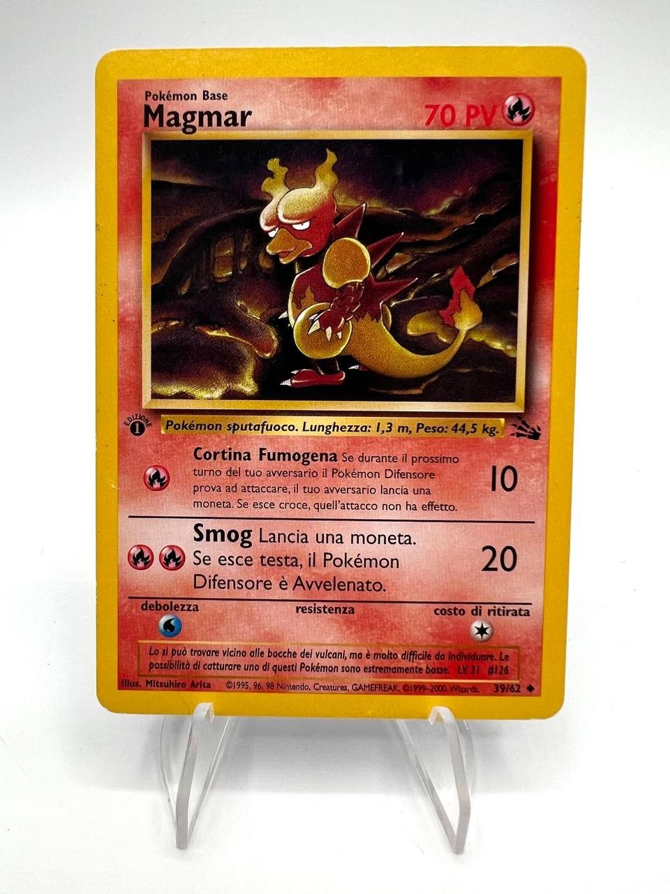 Carta Pokemon Magmar set Fossil FO 39/62 Italiano 1a Edizione Good Vintage