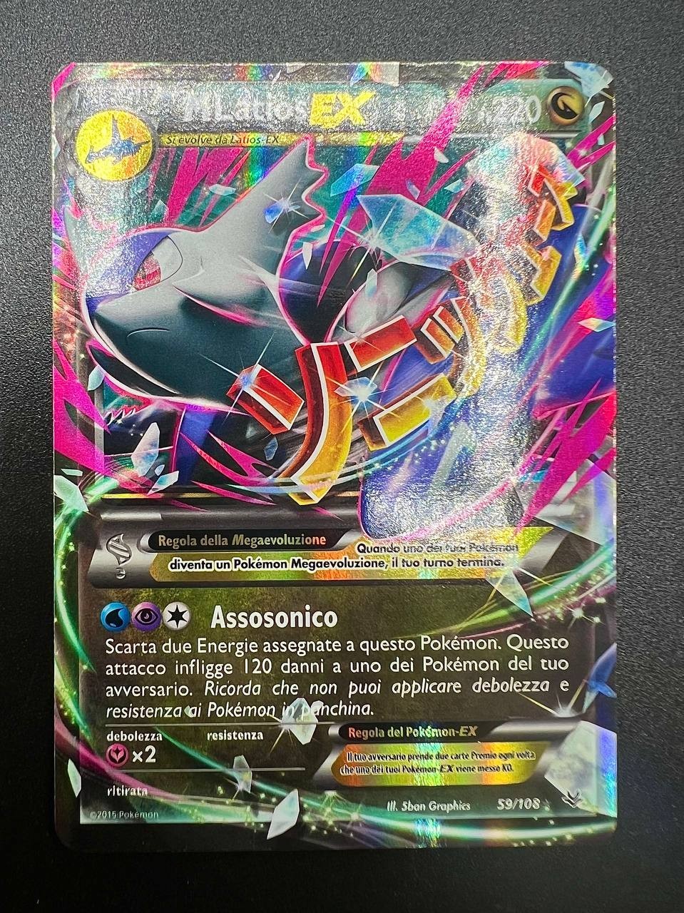 carta Pokemon MLatios Ex ROS 59/108  Furie Volanti italiano excellent holo