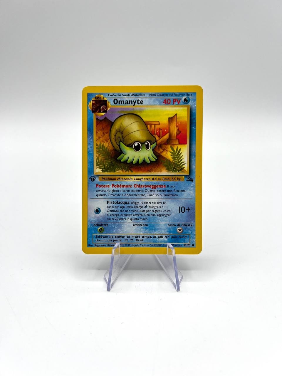 Carta Pokémon Omanyte 52/62 Set Fossil FO Italiano Excellent 1a Edizione Vintage