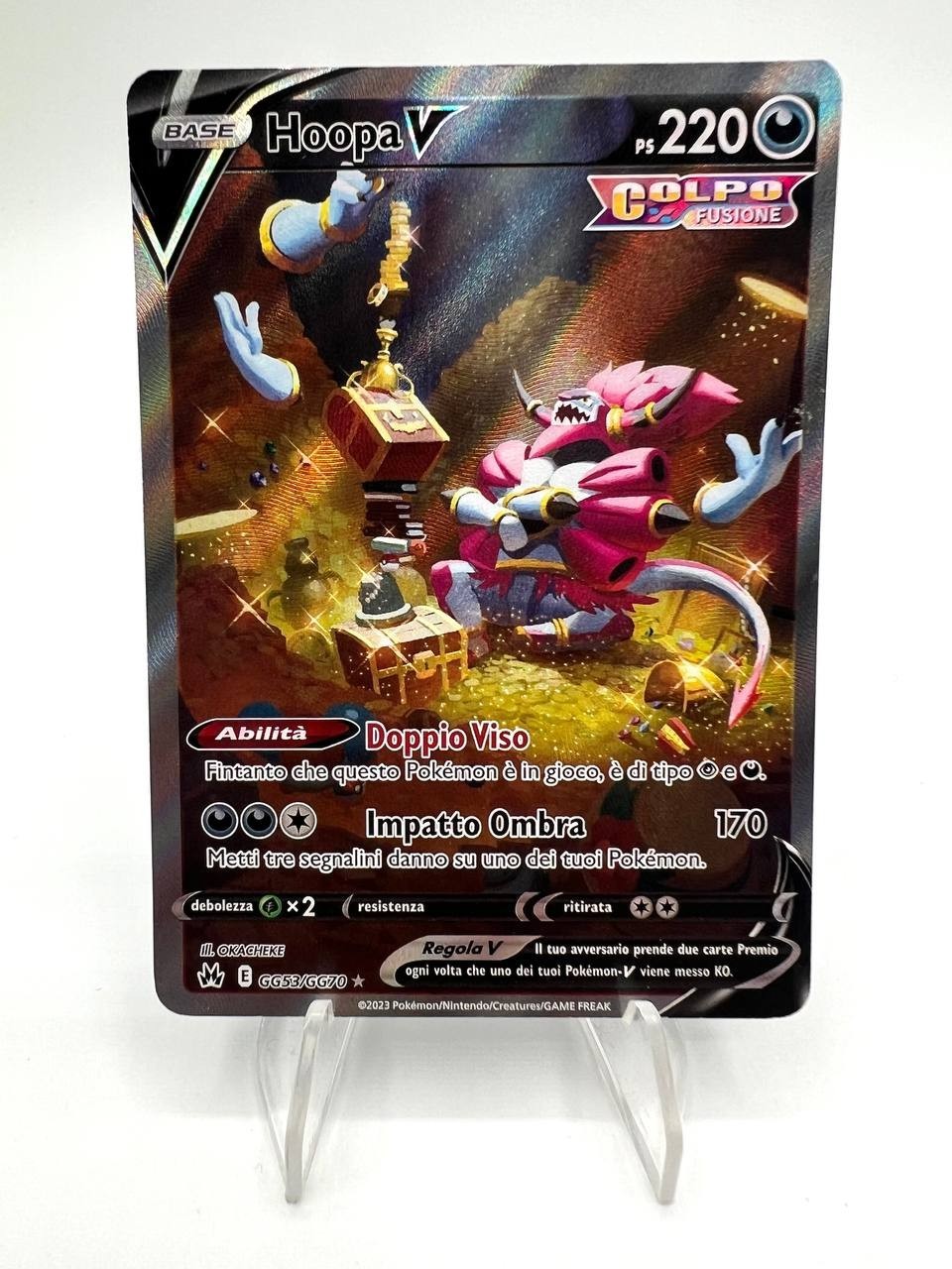 Carta Pokemon Hoopa V E GG53/GG70 set Zenith regale Italiano Stamped NM Holo