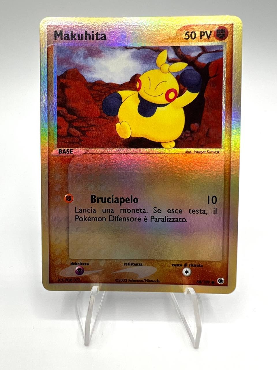 Carta pokemon Makuhita 58/109 EX Rubino e zaffiro Reverse Holo Italiano NM