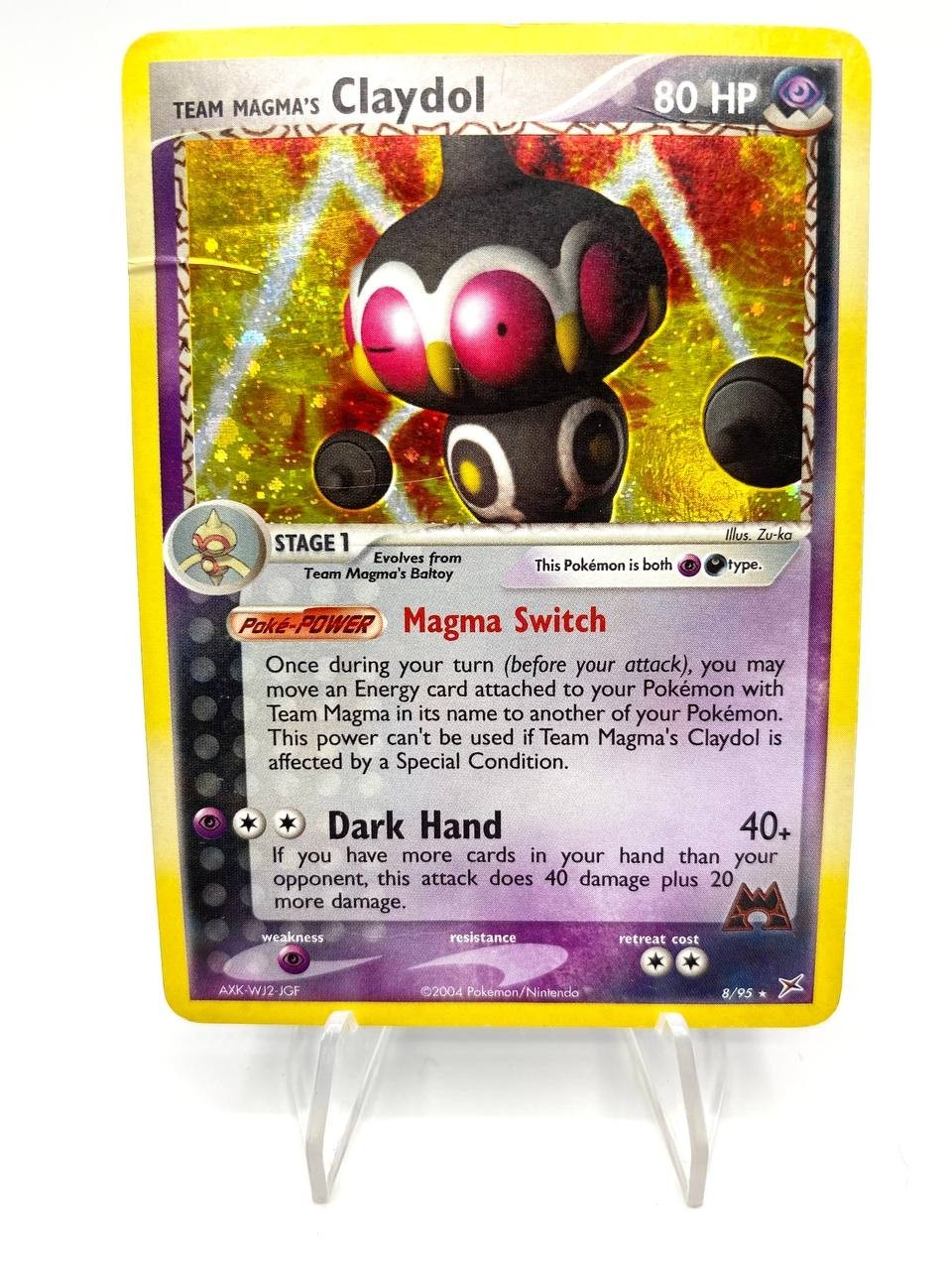 Carta pokemon Claydol Holo 8/95 set Team magma Inglese ENG Poor 2004