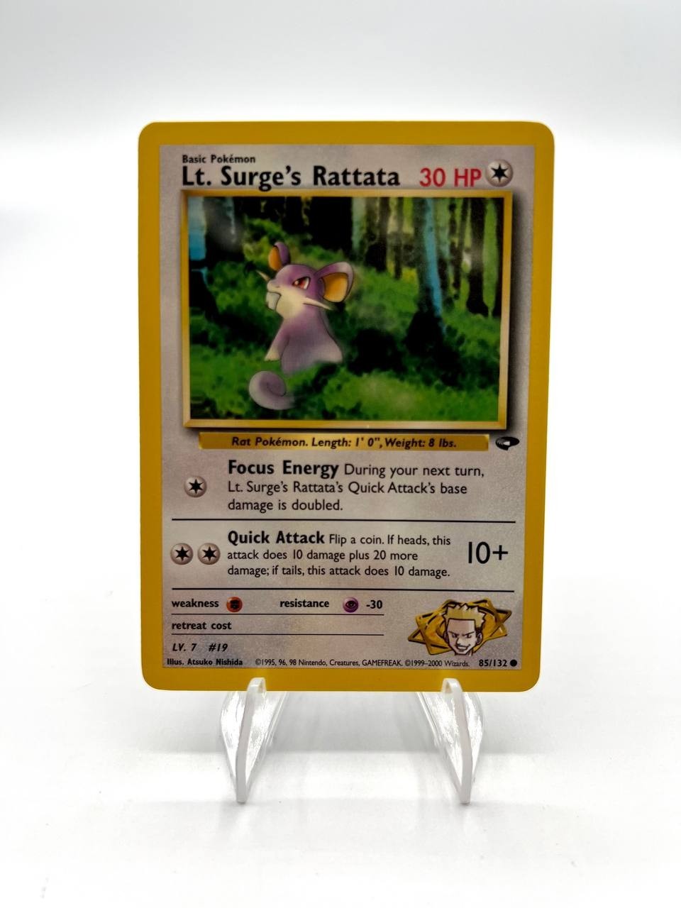 Carta pokemon Lt. Surge's Rattata 85/132 Gym Challenge Excellent Vintage Inglese