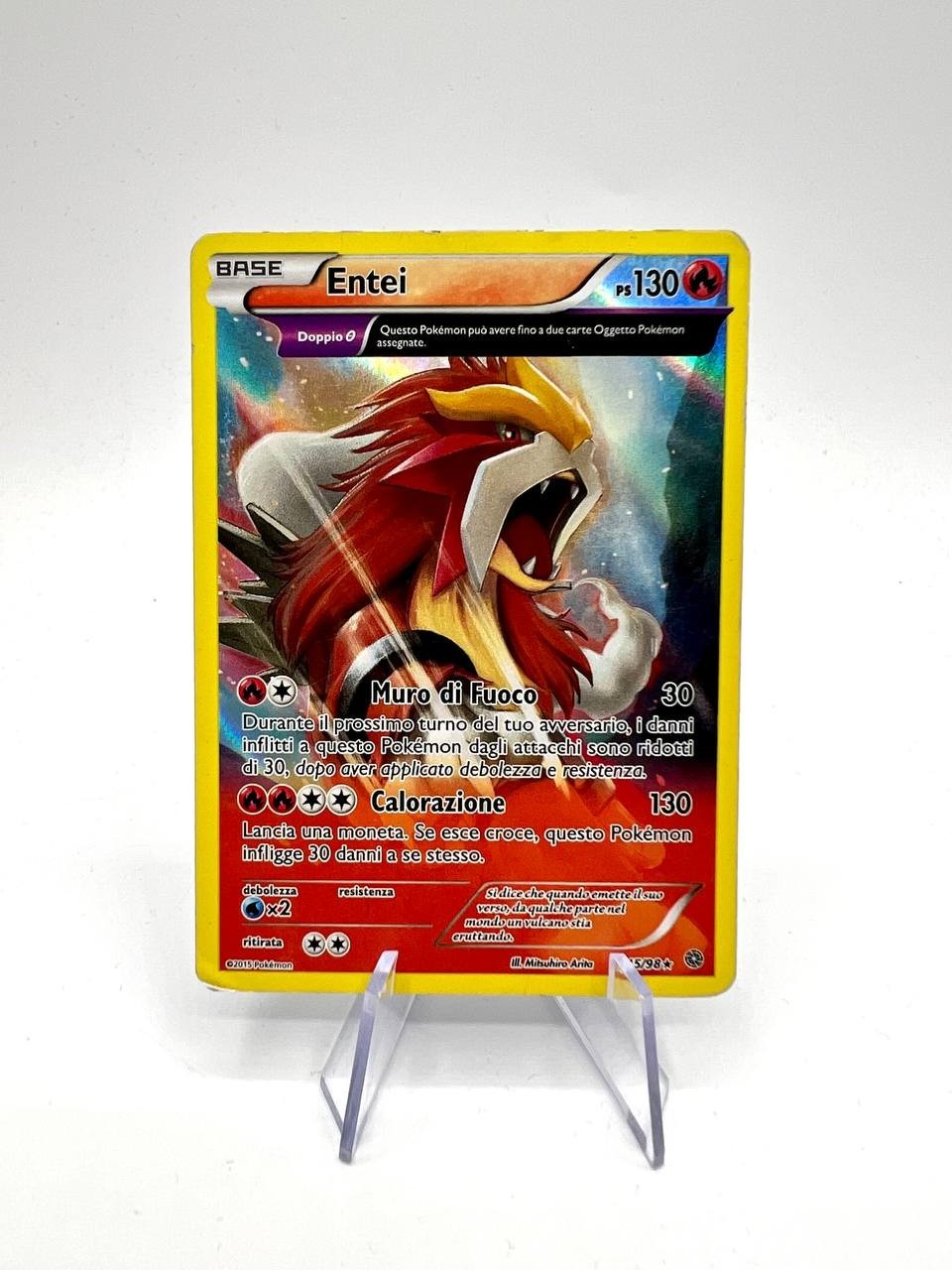Carta Pokemon Entei 15/98 Holo set Ancient Origins Holo Full art italiano poor