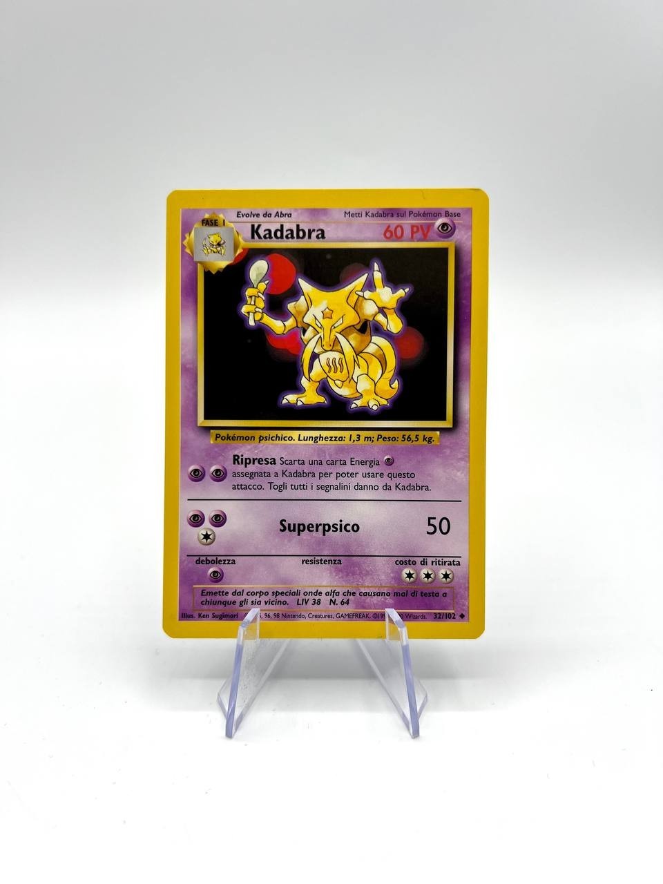 Carta Pokémon Kadabra set Base BS 32/102 Italiano Excellent Vintage No holo