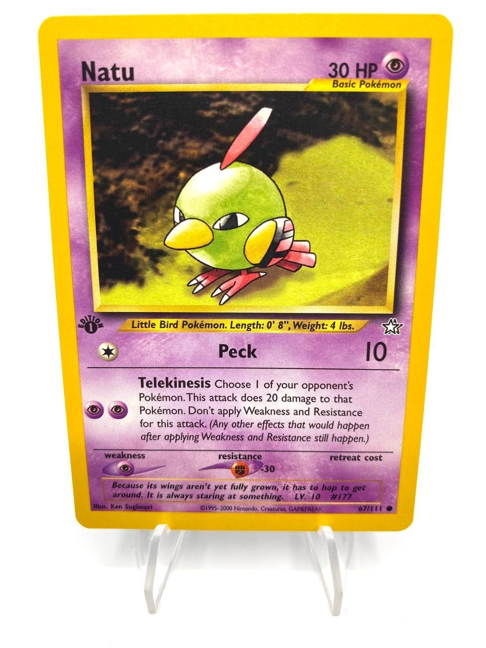 Carta Pokemon Natu 67/111 set Neo Genesis 1a edizione Near mint Vintage no holo