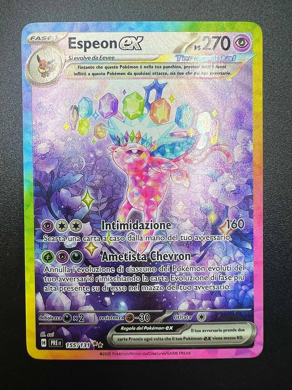 Pokémon Espeon ex 155/131 PRE Evoluzioni prismatiche Italiano Holo Near mint