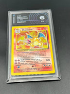 Carta Pokémon Charizard Holo set Base 4/102 Aigrading 6 Italiano EX-MT Vintage