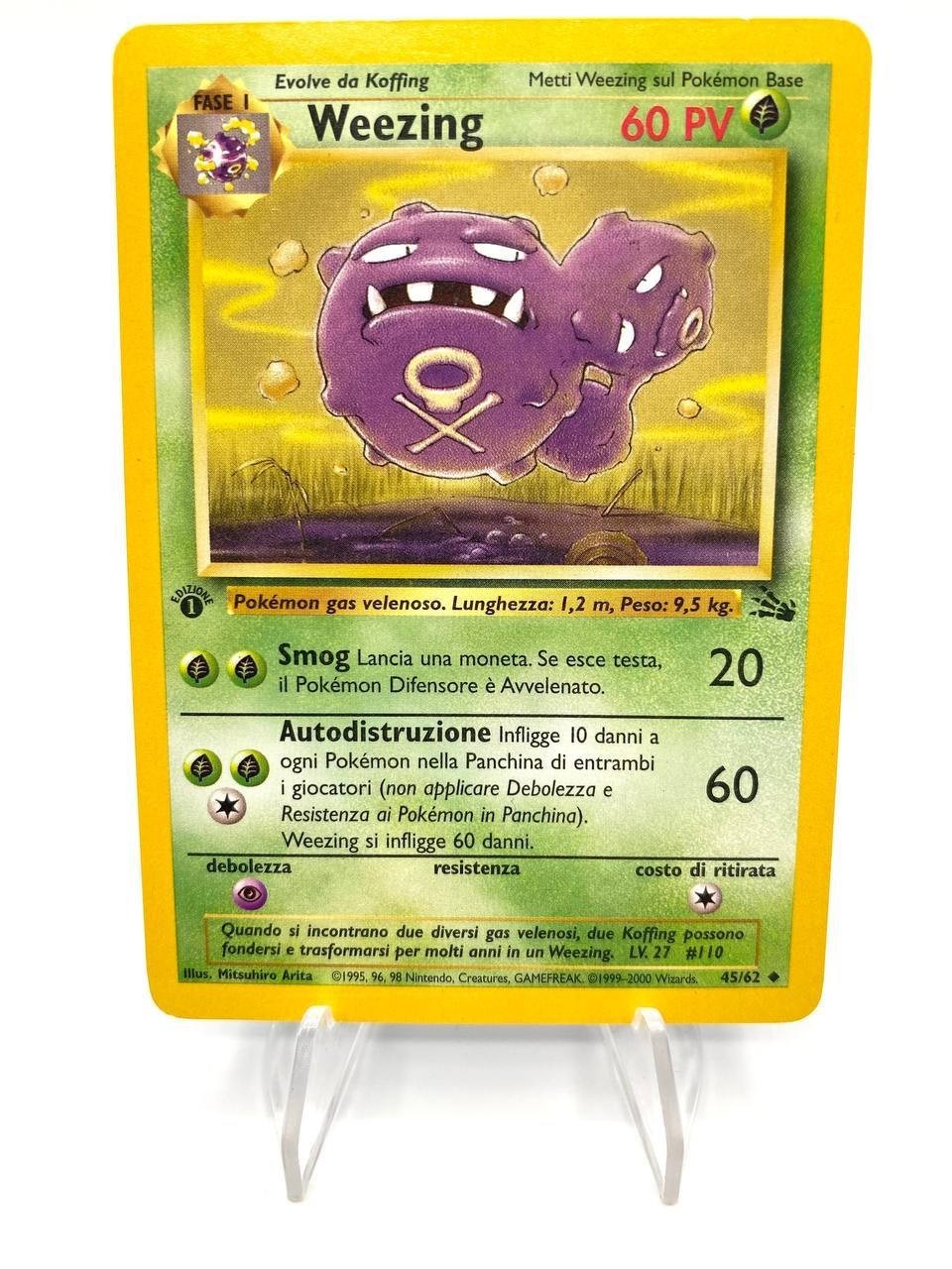 Carta Pokemon Weezing 45/62 1a Edizione set Fossil FO Italiano Excellent No holo