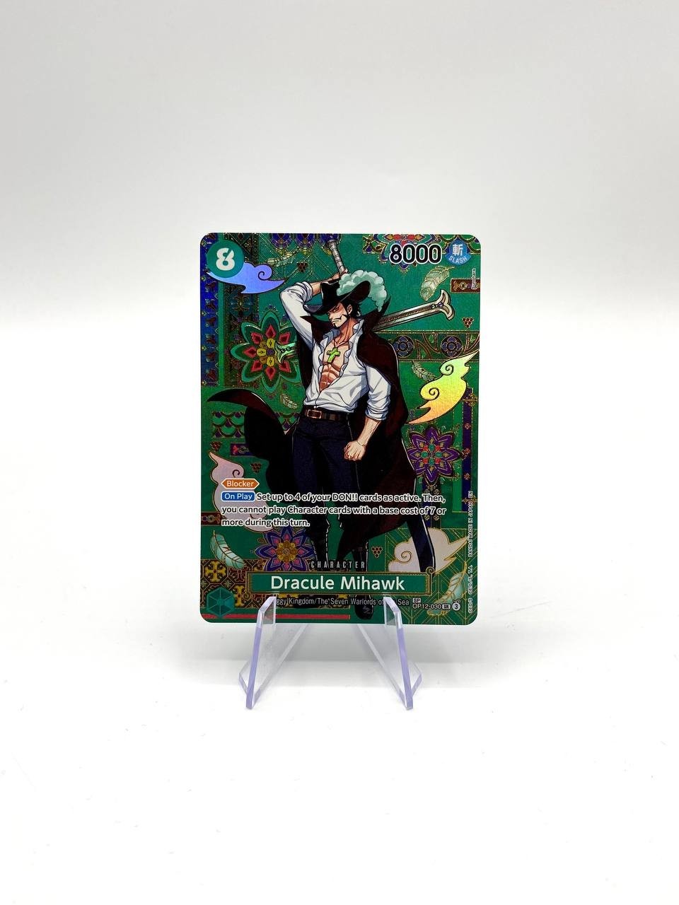 Dracule Mihawk SP OP12-030 One Piece TCG The Azure Sea's Seven Inglese NM holo
