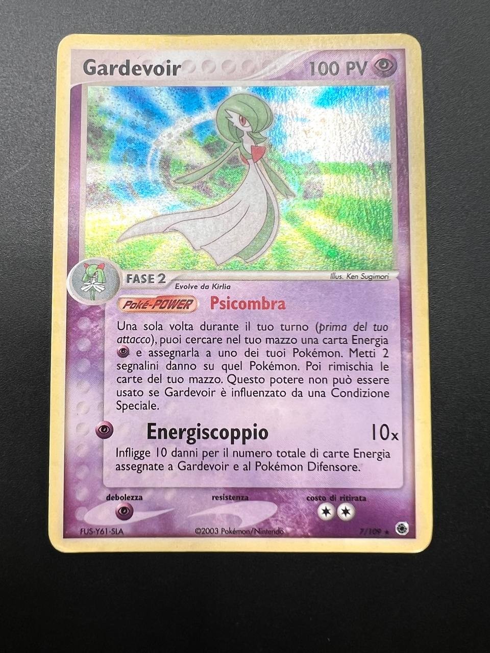 Carta pokemon Gardevoir 7/109 set Rubino e zaffiro Holo Italiano Good Vintage