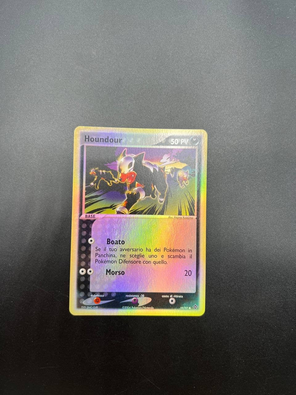 Carta pokemon Houndour 59/97 EX drago Reverse holo Italiano Vintage Excellent