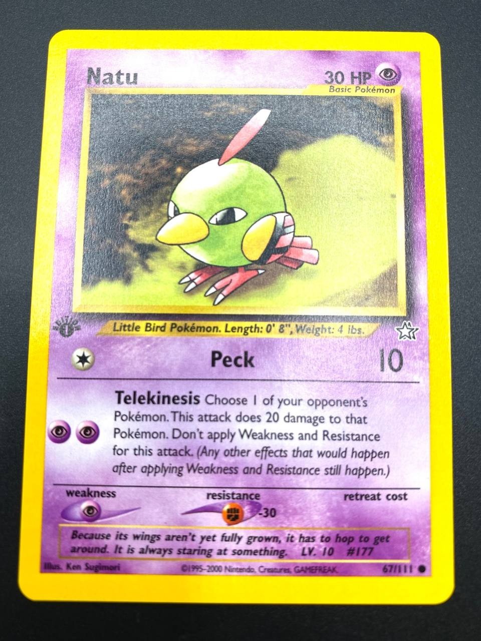 Carta Pokemon Natu 67/111 set Neo Genesis 1a edizione Near mint Vintage no holo