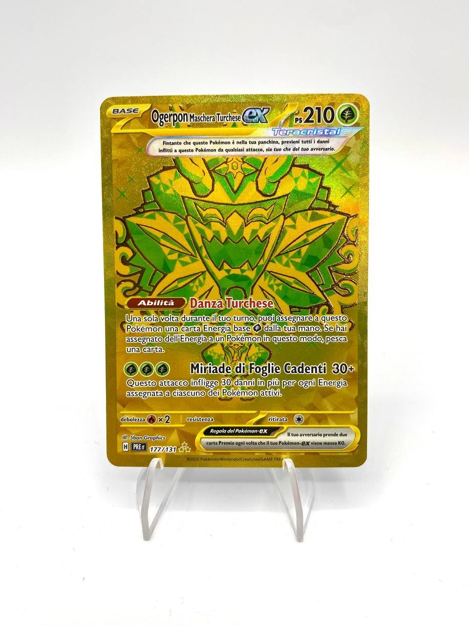 Carta Pokemon Ogerpon Maschera Turchese Ex 177/131 PRE Evoluzioni Prismatiche Nm