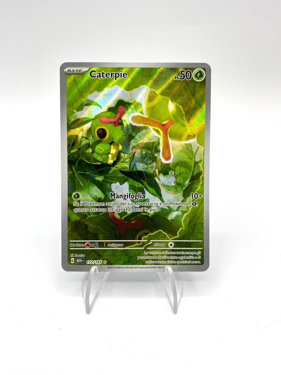 Carta Pokemon Caterpie set 151 MEW 172/165 Art Rare Near Mint Holo Italiano