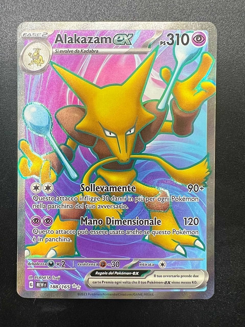 Carta Pokemon Alakazam ex 188/165 MEW 151 Full Art Holo Near Mint Italiano