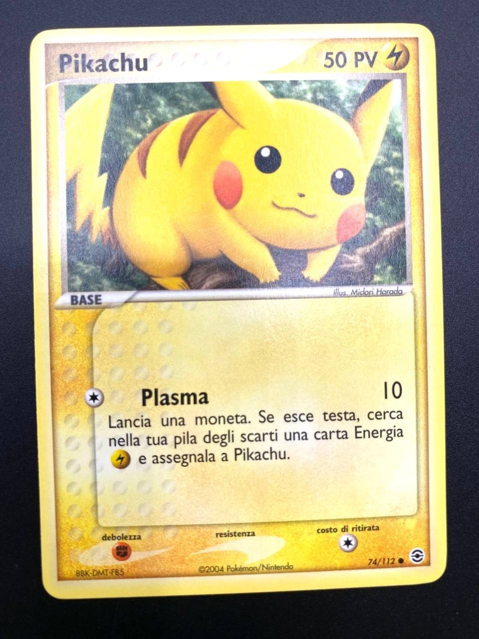 Carta Pokemon Pikachu 74/112 Ex Rosso Fuoco e Verde Foglia Italiano Near mint