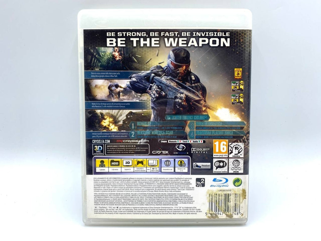 Crysis 2 Limited Edition Sony PlayStation 3, 2011 Completo funzionante Italiano
