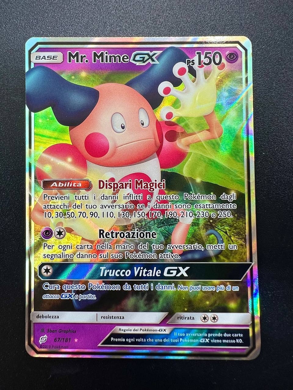 Pokemon Mr. Mime GX 67/181 TEU Gioco di squadra Italiano Holo Vintage Near mint