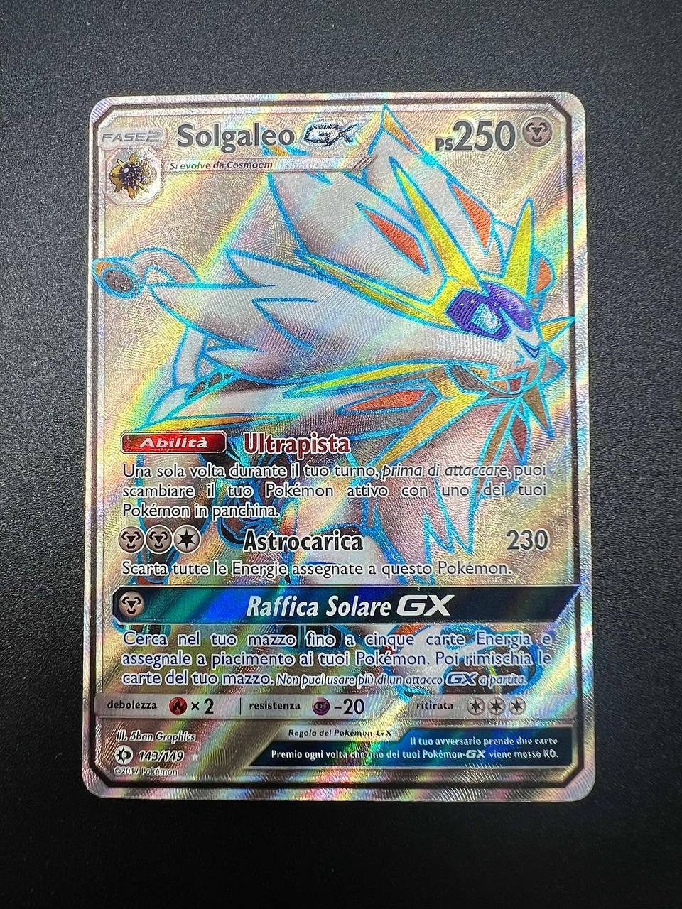 Pokemon Solgaleo GX SUM 143/149 Sole e Luna Italiano ITA Carta EXC