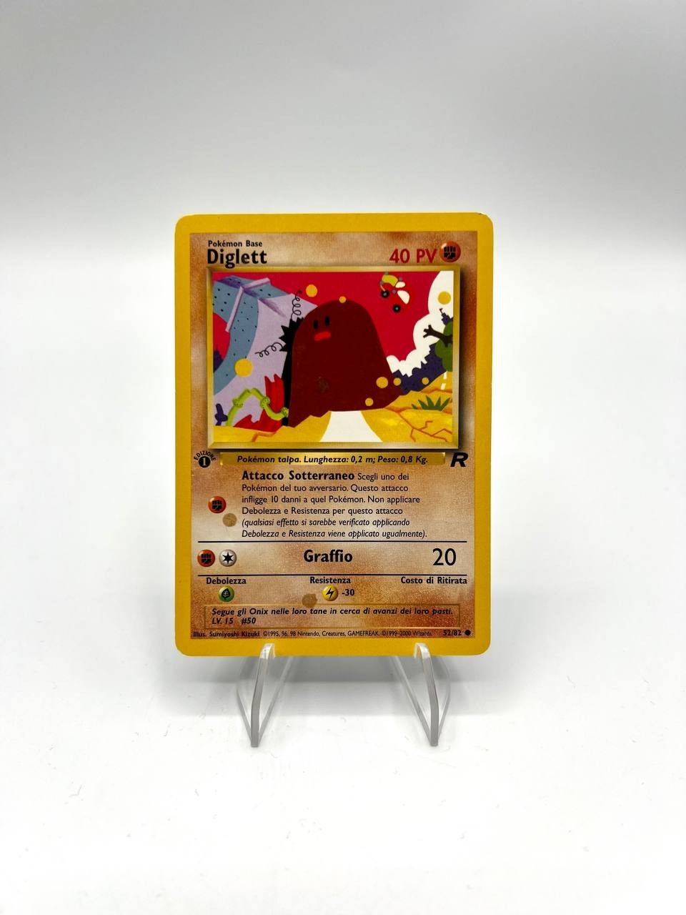Carta Pokemon set Team Rocket 52/82 Diglett Italiano Good Vintage 1a edizione