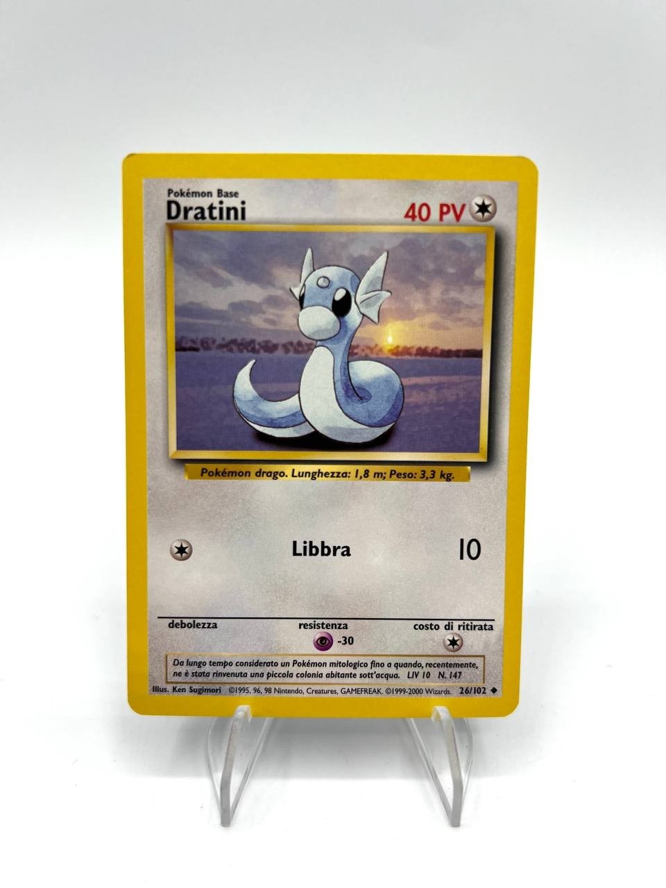Carta pokemon Dratini 26/102 set base BS Italiano Vintage Excellent no Holo