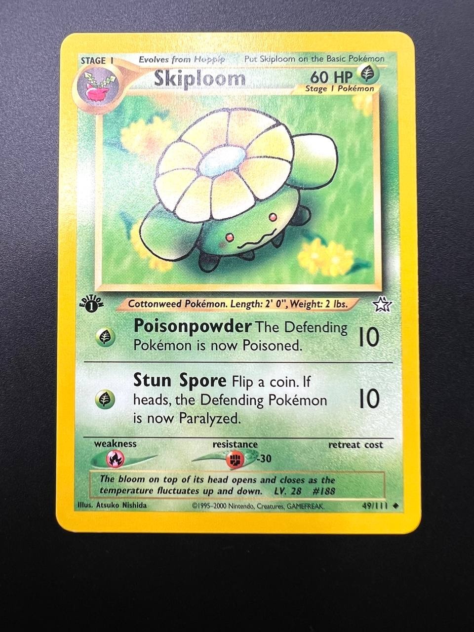 Carta pokemon Skiploom 49/111 Neo Genesis 1a edizione Vintage No holo ENG Exc