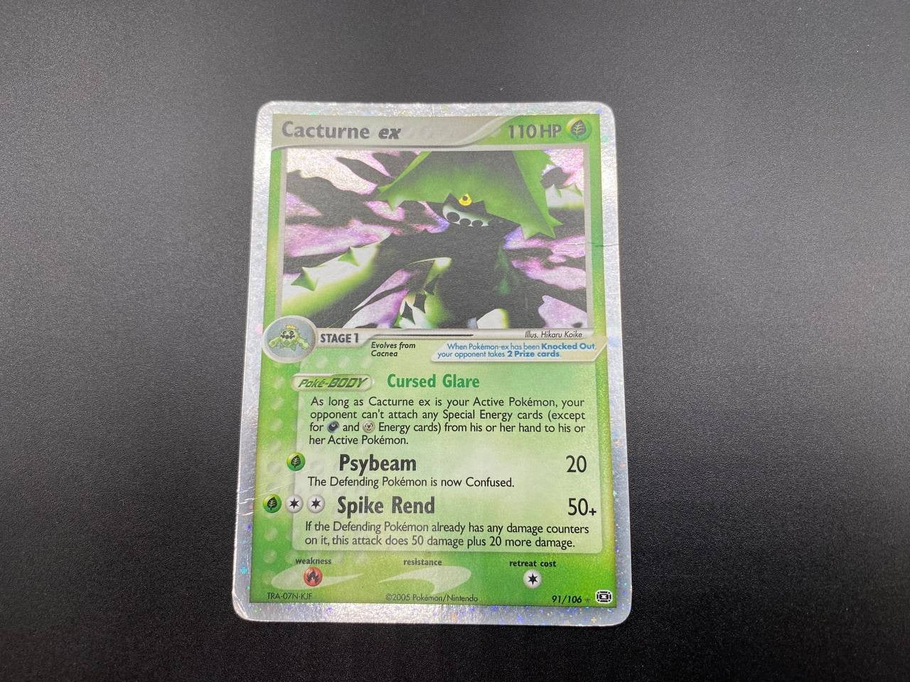 Carta pokemon Cacturne ex Holo Rare POOR set Emerald Series 2005 91/106 Inglese