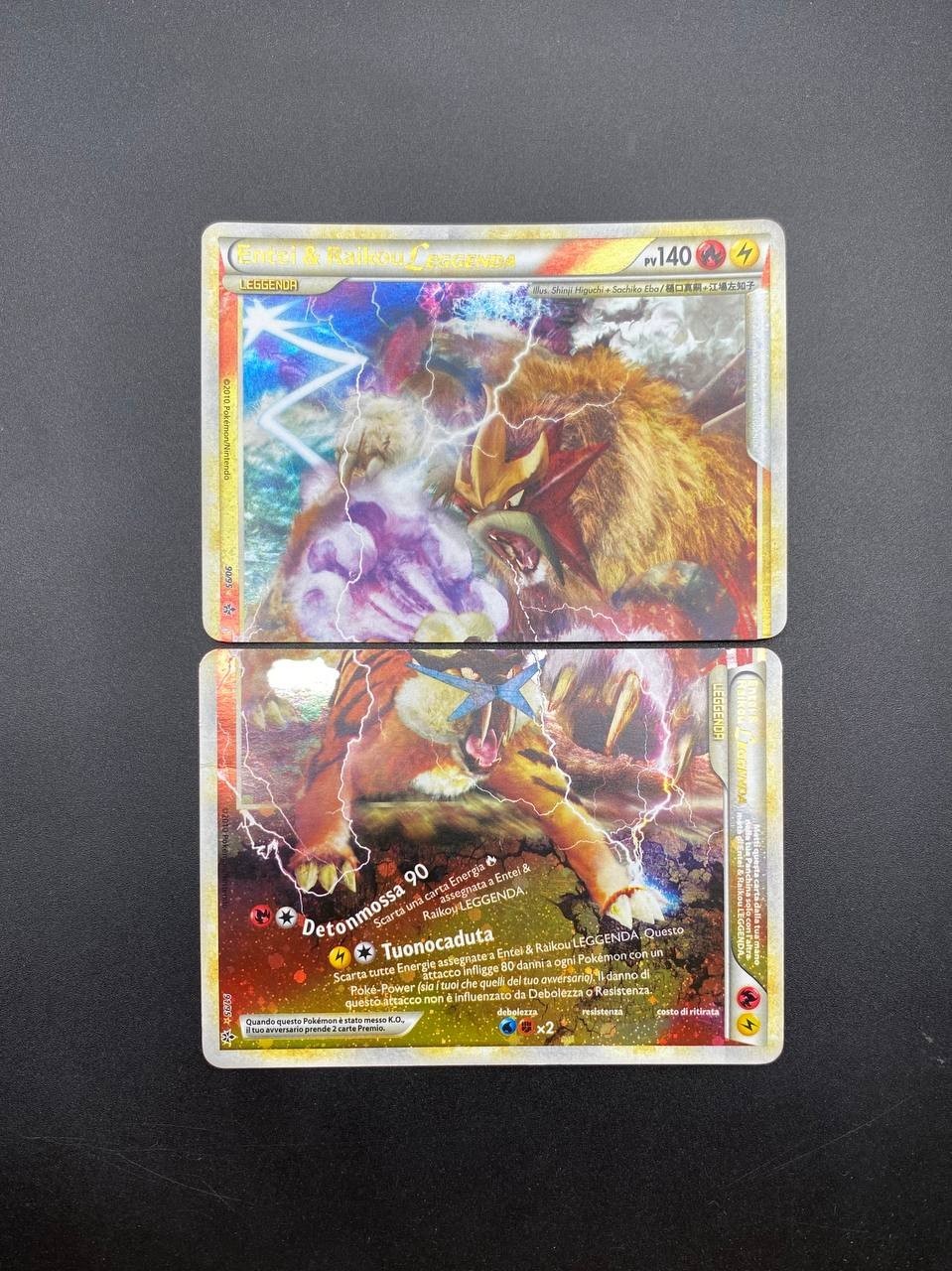 Carta Pokemon Entei & Raikou Leggenda Forze scatenate 90/95 91/95 Holo Played