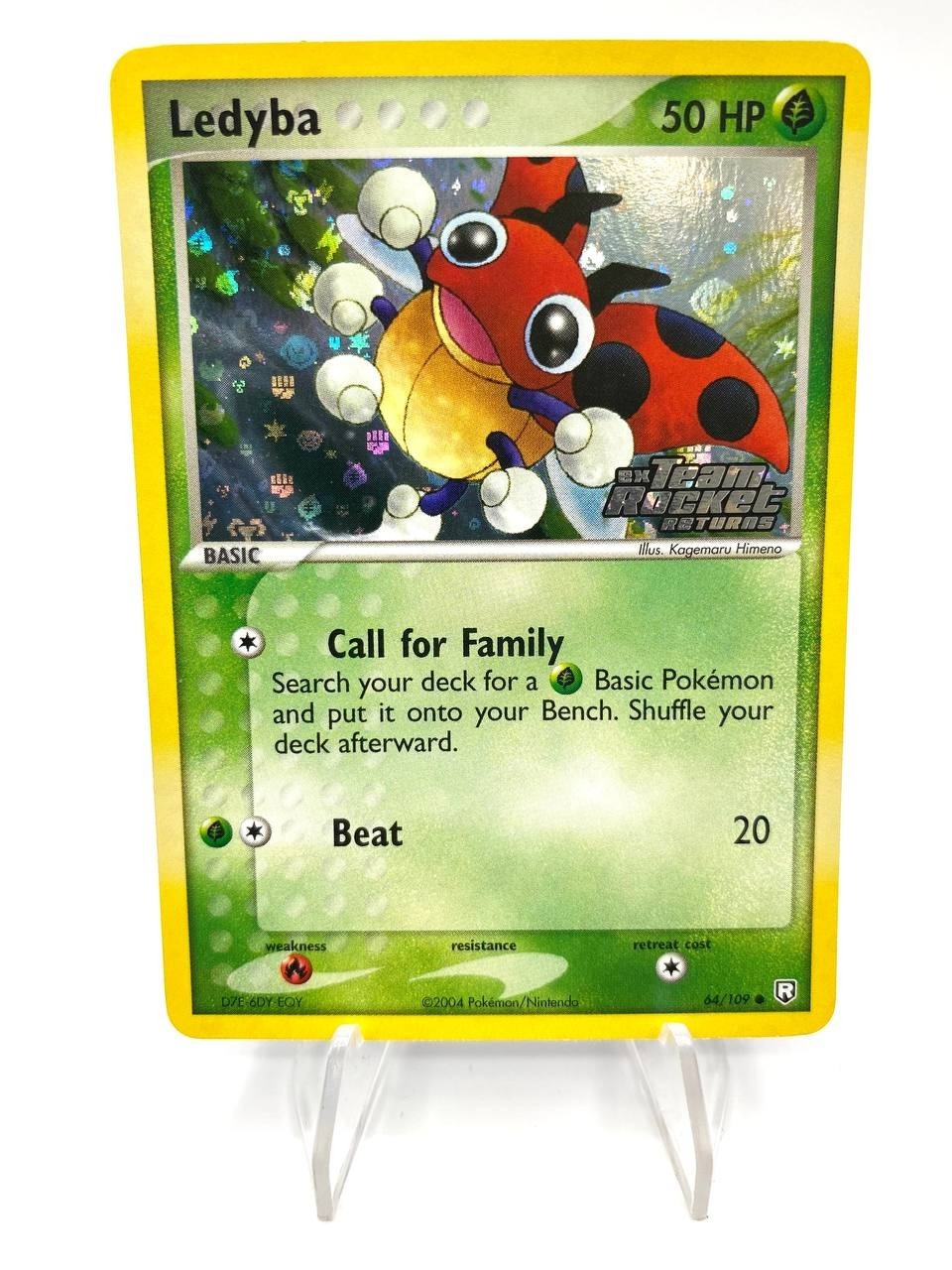 Pokemon Card Ledyba Team Rocket Returns 64/109 Holo Stamped Near mint Inglese