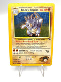 Carta Pokémon Brock's Rhydon set Gym Heroes 2/132 Holo Poor inked Vintage ENG