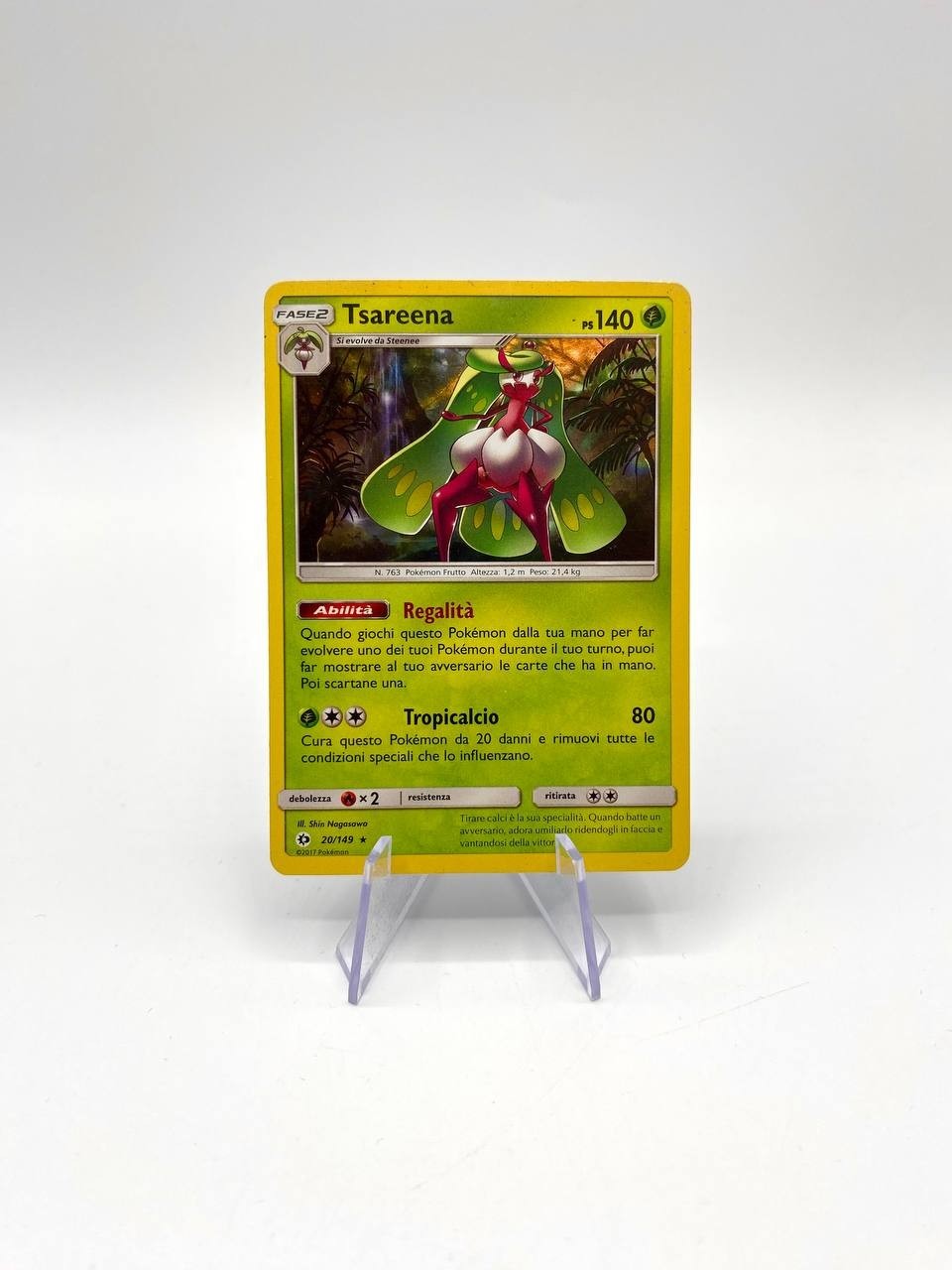Carta pokemon Tsareena 20/149 Set Sole e luna Italiano Poor