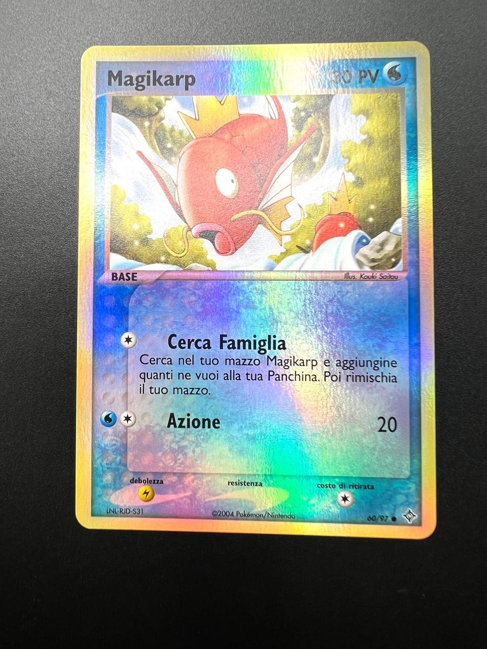 Carta Pokemon Magikarp 60/97 Ex Dragon Reverse Holo italiano Excellent Vintage