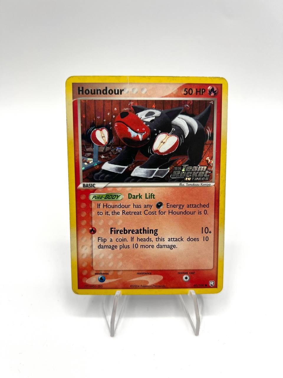 Carta pokemon Houndour 60/109 Team Rocket Returns Stamped Inglese Vintage EXC